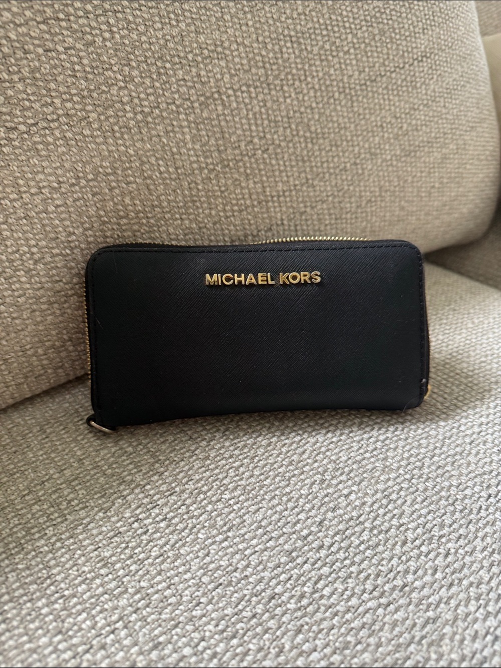 Michael Kors Black Wallet with Gold Logo